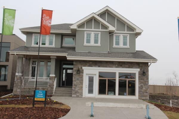 Met Exteriors did the stucco and stone on this South Edmonton home.