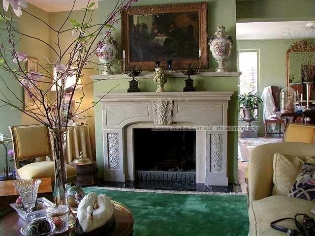 Interior Fireplace with Limestone Plastering